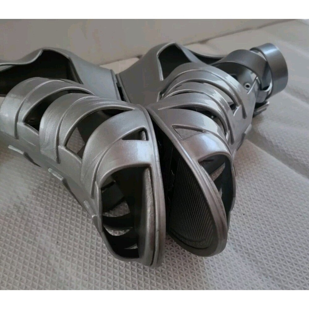 Melissa Liberty Jelly Strappy Silver Sandals Slight Wedged Heel US Sz 7/ EU 38 - Picture 10 of 14